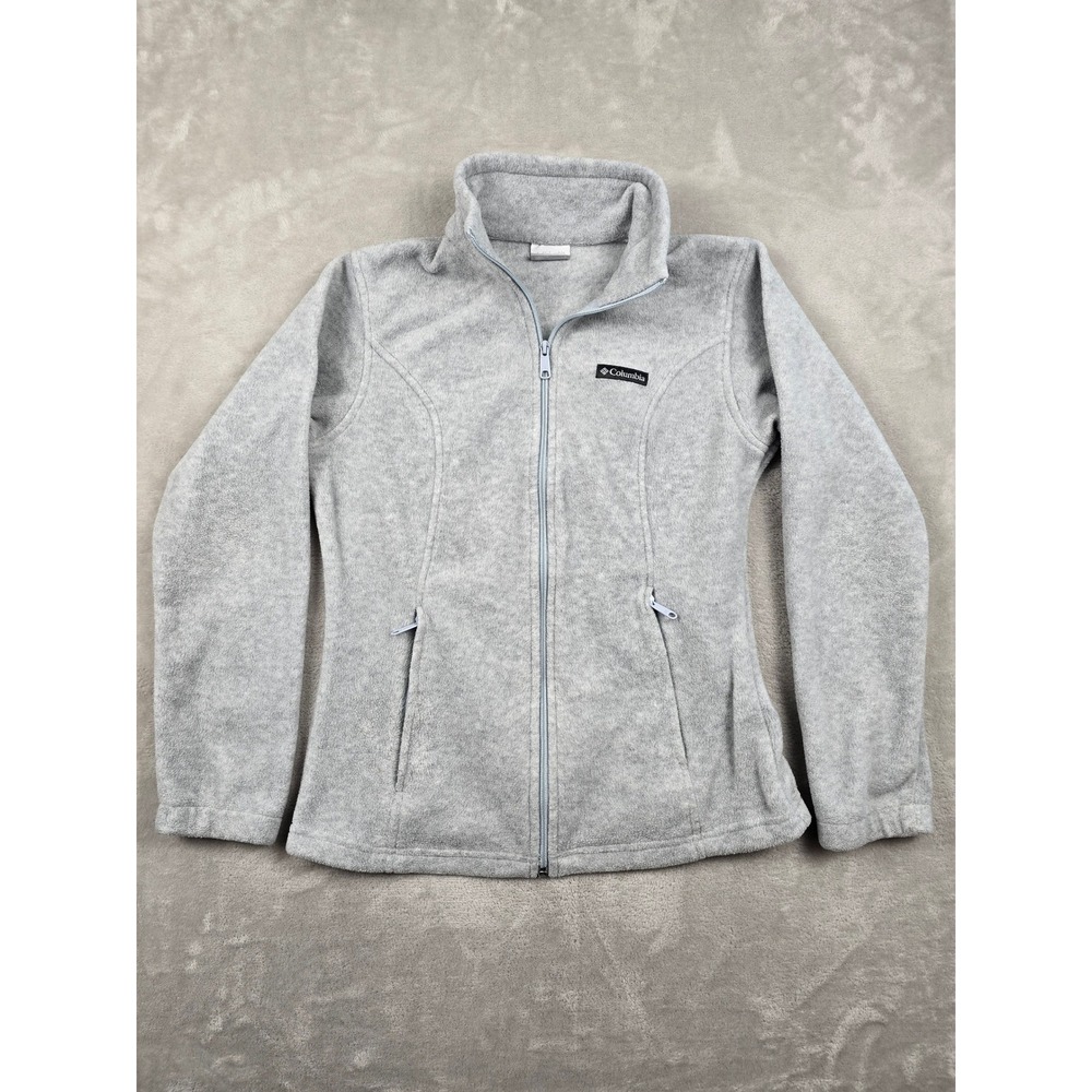 Columbia Fleece Jacket Womens Size S Gray Full Zip Outdoor Hiking‎ Gorpcore